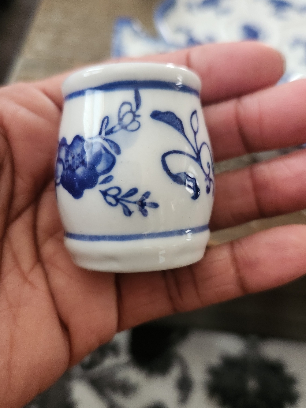 Blue and White Ceramic Condiment Set - Porcelain Spice Server No Chips. - Picture 4 of 7